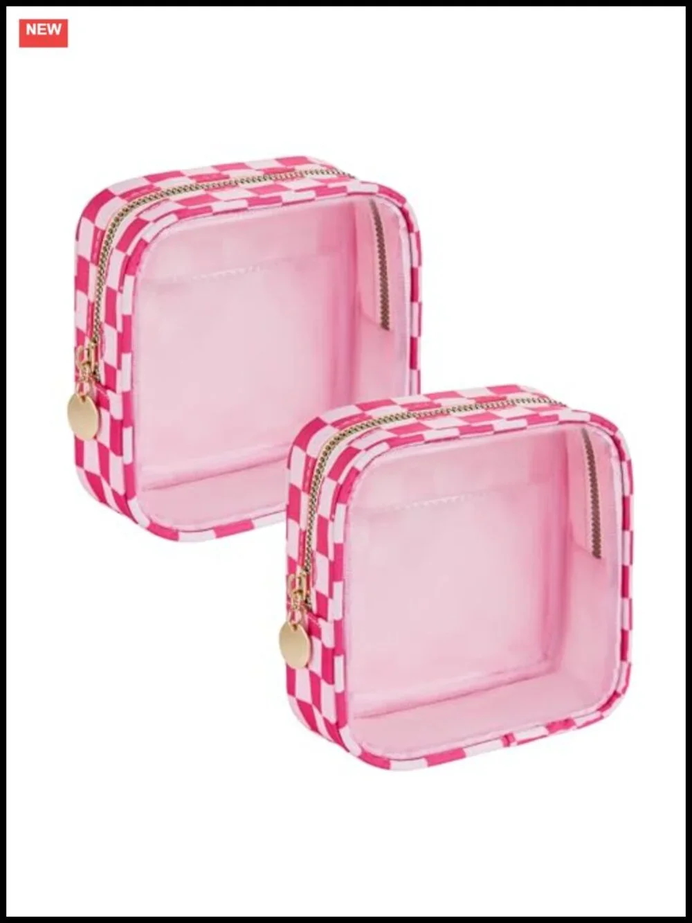 Clear Makeup Bag for Purse - Mini Cosmetic Pouch Travel Organizer 2 Pack Nylon